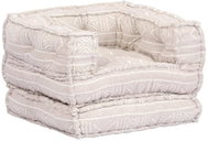 1-seater Modular Pouffe Beige Textile 249416 - Bean Bag