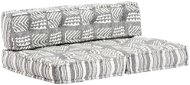 Pouffe Grey Striped Textile 249420 - Bean Bag