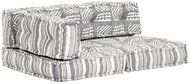 Pouffe Grey Striped Textile 249425 - Bean Bag