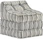 Modular Pouffe Grey Striped Textile 287713 - Bean Bag