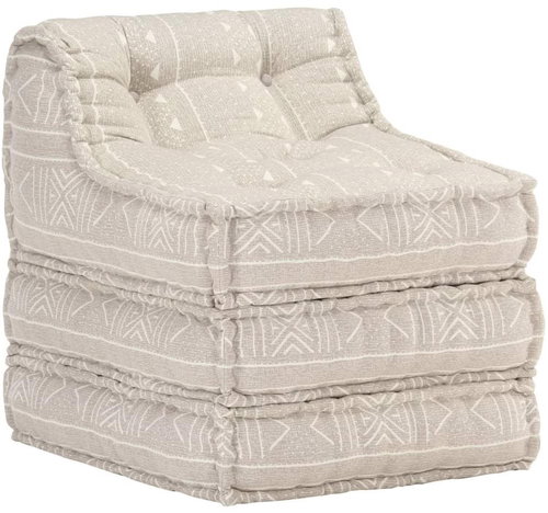 Modular Pouffe Beige Textile 287714 - Bean Bag - Main image