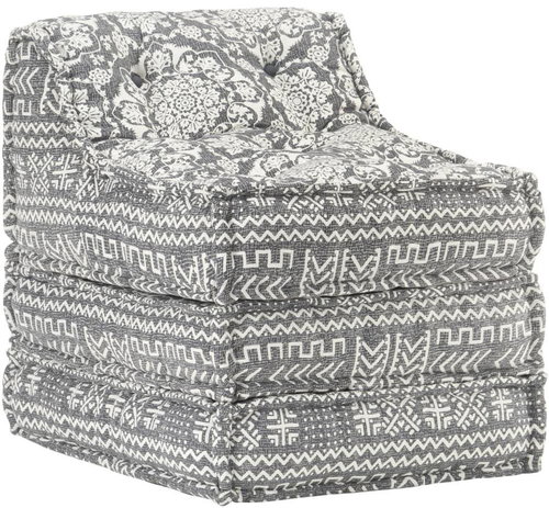 Modular Pouffe Light Grey Textile 287715 - Bean Bag - Main image