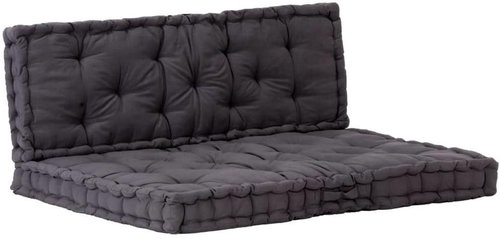 Pallet furniture pads 2 pcs cotton black 3053634 - Cushion - Main image