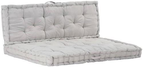 Pallet furniture pads 2 pcs cotton grey 3053636 - Cushion - Main image