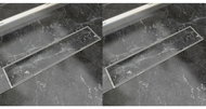 Straight shower drain 2 pcs 530×140 mm Stainless steel 275947 - Shower Drain