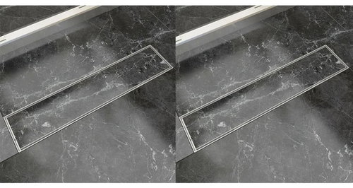 Straight shower drain 2 pcs 530×140 mm Stainless steel 275947 - Shower Drain - Main image