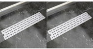 Straight Shower Drain Trough 2pcs Line 530x140mm Stainless Steel 275953 - Shower Drain
