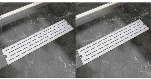Straight Shower Drain Trough 2pcs Line 530x140mm Stainless Steel 275953 - Shower Drain - Main image