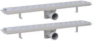 Straight Shower Drain Trough 2 pcs lines 630x140mm Stainless steel 275954 - Shower Drain