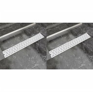 Straight shower drain 2pcs Bubble 730x140mm Stainless steel 275955 - Shower Drain
