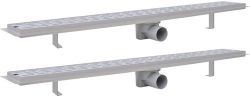 Straight Shower Drain Trough 2 Pcs Line 930x140mm Stainless Steel 275957 - Shower Drain - Main image