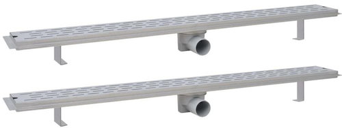 Straight Shower Drain Trough 2pcs Line 1030x140mm Stainless Steel 275958 - Shower Drain - Main image