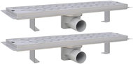 Straight Shower Drain Trough 2pcs ripples 530x140mm Stainless steel 275959 - Shower Drain