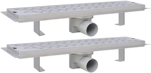 Straight Shower Drain Trough 2pcs ripples 530x140mm Stainless steel 275959 - Shower Drain - Main image