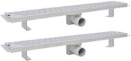 Straight Shower Drain Trough 2pcs wavy 730x140mm Stainless steel 275961 - Shower Drain