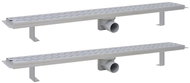 Straight Shower Drain Trough 2 pcs wavy 930x140mm Stainless steel 275963 - Shower Drain