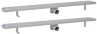 Straight Shower Drain Trough 2pcs wavy 1030x140mm Stainless steel 275964 - Shower Drain