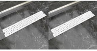 Straight shower drain 2pcs Bubble 630x140mm Stainless steel 275966 - Shower Drain