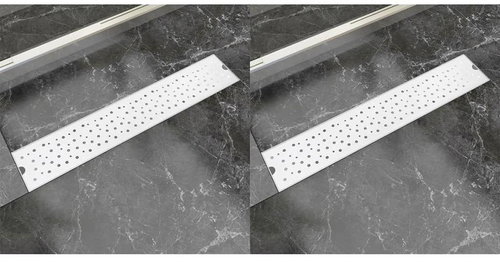 Straight shower drain 2pcs Bubble 630x140mm Stainless steel 275966 - Shower Drain - Main image