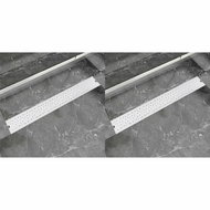 Straight shower drain 2pcs Bubble 830x140mm Stainless steel 275968 - Shower Drain