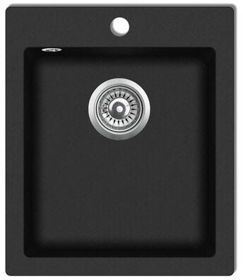 142948 Granite Kitchen Sink Single Basin, Black - Granite Sink - Main image