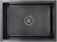 Ručne vyrobený kuchynský drez so sitkom čierny nehrdzavejúca oceľ - Nerezový drez