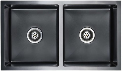Handmade Kitchen Sink with Strainer, Black Stainless-steel - Stainless Steel Sink - Main image