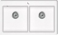 Granite Kitchen Double Sink with Top Mounting, Cream White - Granite Sink
