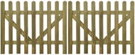 Fence gate slatted 2-leaf impregnated wood 300×120 cm 41930 - Gate