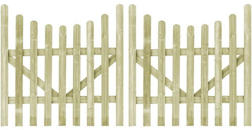 Garden 2-leaf gate impregnated pine 150×150 cm 45162 - Gate - Main image