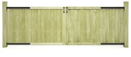 Garden gate 2-leaf impregnated pine 300×125 cm 45340 - Gate