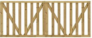 Garden 2-leaf slatted gate impregnated pine 150x120 cm 49200 - Gate