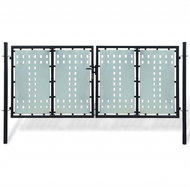 Black double-leaf fence gate 300×175 cm 141692 - Gate