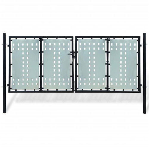 Black double-leaf fence gate 300×175 cm 141692 - Gate - Main image