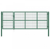 Záhradná plotová brána so stĺpikmi 350×140 cm oceľ zelená 142571 - Brána