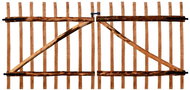 Double garden gate, impregnated hazel wood, 300x150cm 142608 - Gate