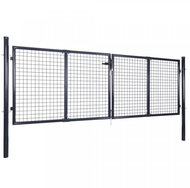 Garden fence gate galvanized steel 289×125 cm grey 143364 - Gate