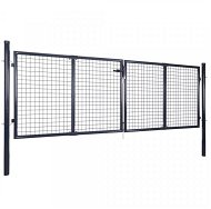Garden fence gate galvanized steel 289×200 cm grey 143367 - Gate