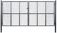 Garden fence gate made of galvanized steel 400×175 cm grey 143378 - Gate