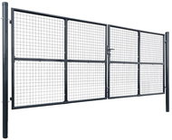 Garden Fence Gate made of Galvanised Steel 400×200cm Grey 143379 - Gate