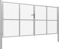 Garden gate galvanized steel 415×200 cm silver 144301 - Gate