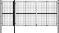 Garden gate steel 400×150 cm anthracite 144331 - Gate