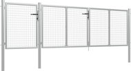 Garden gate steel 400×100 cm silver 144347 - Gate