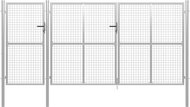 Garden gate steel 400×150 cm silver 144349 - Gate