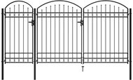 Garden Fence Gate with Arch Steel 2,5×4m Black 144370 - Gate