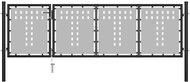 Garden gate steel 350×100 cm black 144382 - Gate
