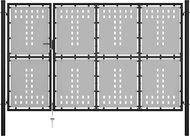 Garden gate steel 350×150 cm black 144384 - Gate