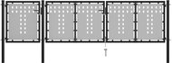 Garden gate steel 400×75 cm black 144387 - Gate