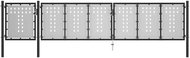 Garden gate steel 500×75 cm black 144393 - Gate