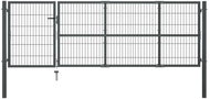 Garden gate with posts steel 350×100 cm anthracite 144399 - Gate